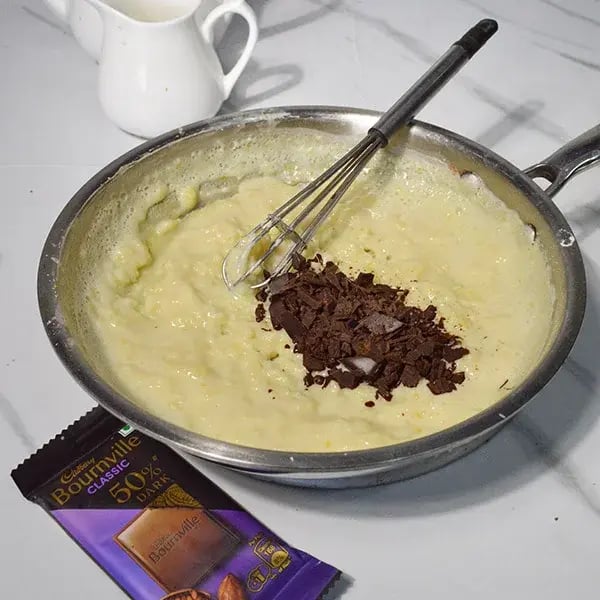 Bournville Chocolate Custard Cream - Add the chopped chocolate