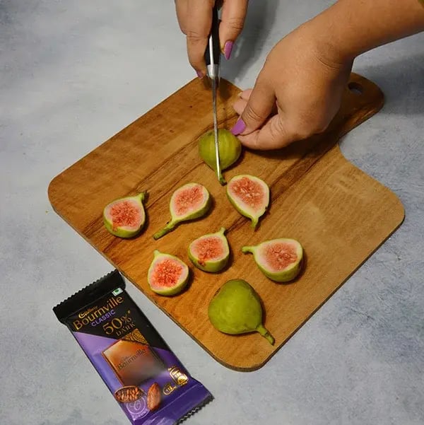 Bournville Chocolate Dipped Fig - Cut fresh fig fruits