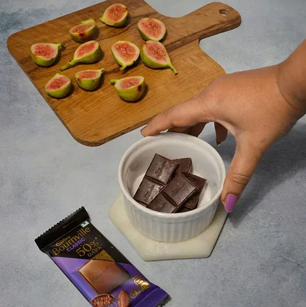 Bournville Chocolate Dipped Fig - Break Cadbury Bournville chocolates
