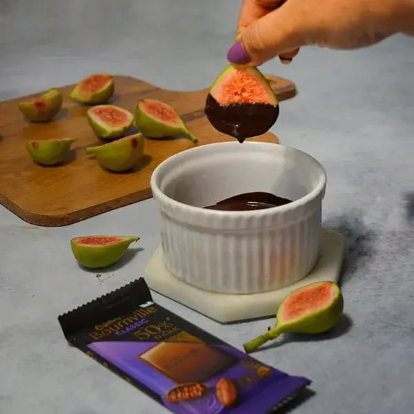 Bournville Chocolate Dipped Fig - Dip each fig