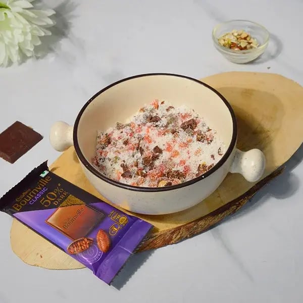 Bournville Chocolate Dipped Tutti Frutti Gujiya - Mix all the ingredients