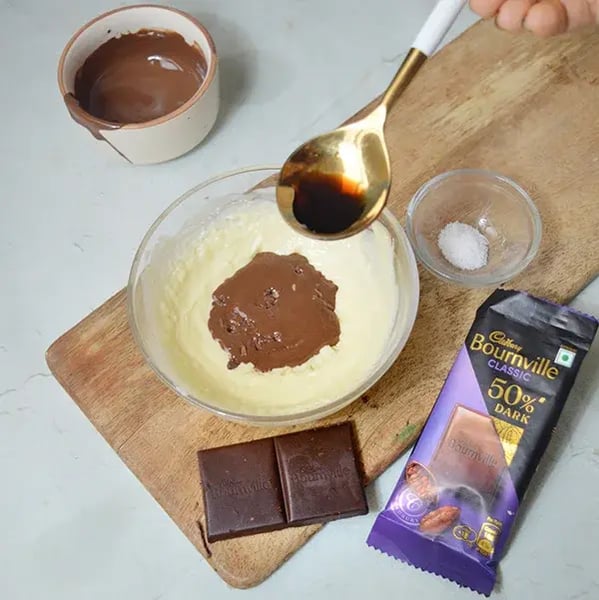 Bournville Chocolate Frosting Recipe - Stirring Frosting Ingredients