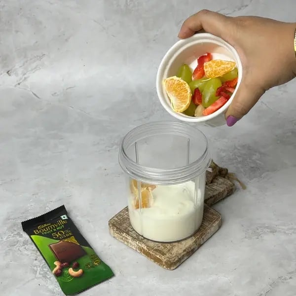 Bournville Chocolate Fruit Popsicles - Blending Fruit Yogurt