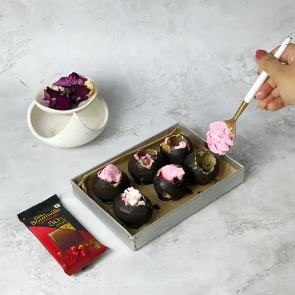 Bournville Chocolate Golgappa - Poking