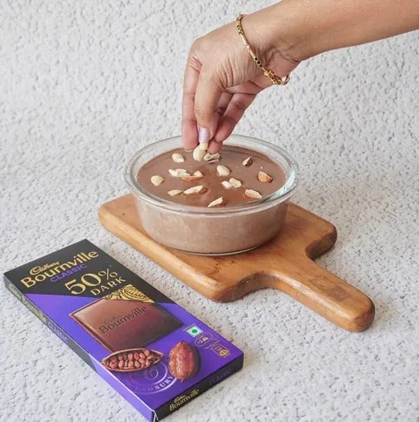 Bournville Chocolate Ice Cream with Dry Fruits - Transfer the mixture