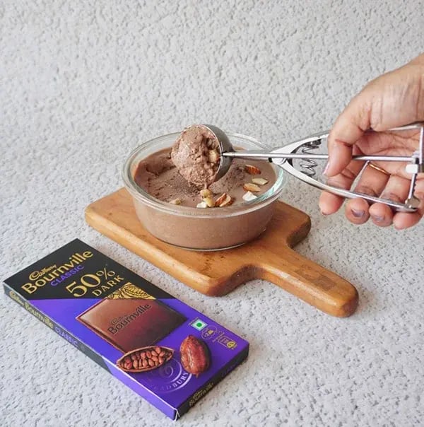 Bournville Chocolate Ice Cream with Dry Fruits - Scoop the ice cream