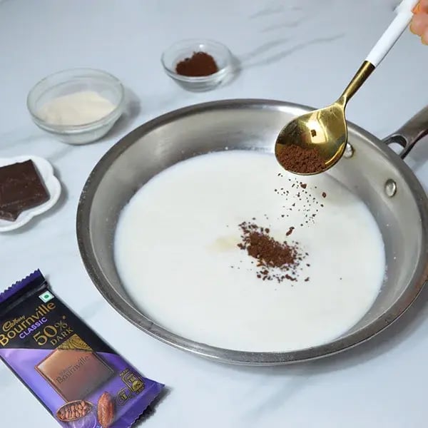 Bournville Chocolate Jelly - Add coffee powder &amp; mix