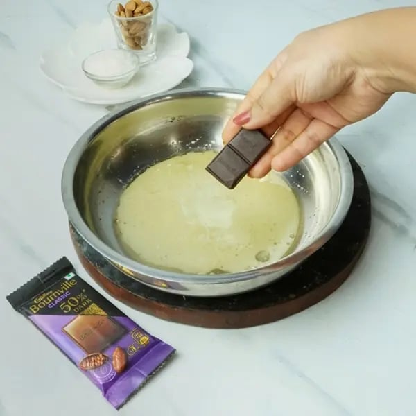 Bournville Chocolate Laddo With Coconut Almond-Add 5-6 pieces Cadbury Bournville chocolates