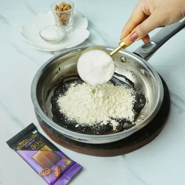 Bournville Chocolate Laddo With Coconut Almond-Add desiccated coconut