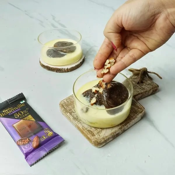 Bournville Chocolate Malpua Rabdi Bites - Chopped almonds