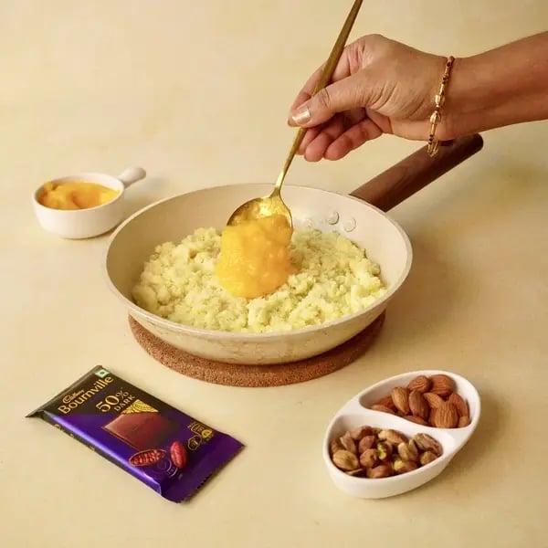 Bournville Chocolate Mango Barfi - Cooking Mango Pulp