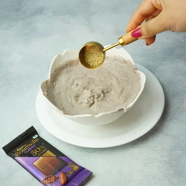 Bournville Chocolate Misti Doi with Caramelized Sugar - Cardamom powder