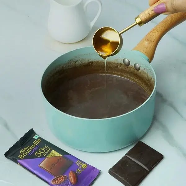 Bournville Chocolate No Bake Greek Yoghurt Mousse - Add honey