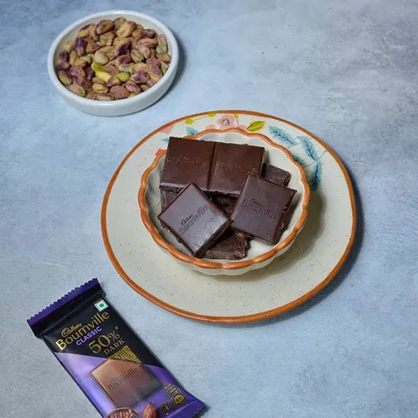 Bournville Chocolate Pistachio Bark - Break Cadbury Bournville chocolates