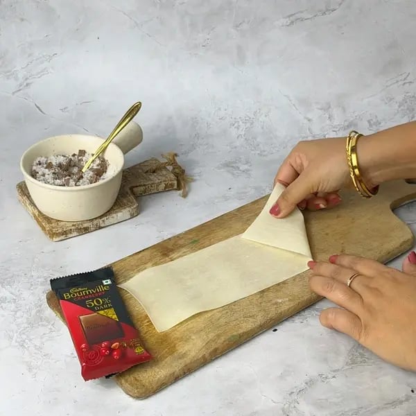 Bournville Chocolate Samosa - Cut Your Pastry Sheets