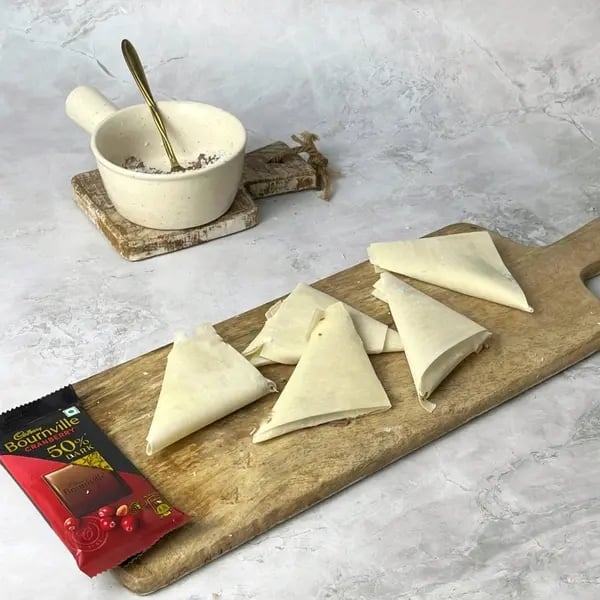 Bournville Chocolate Samosa - Continue Folding The Triangle