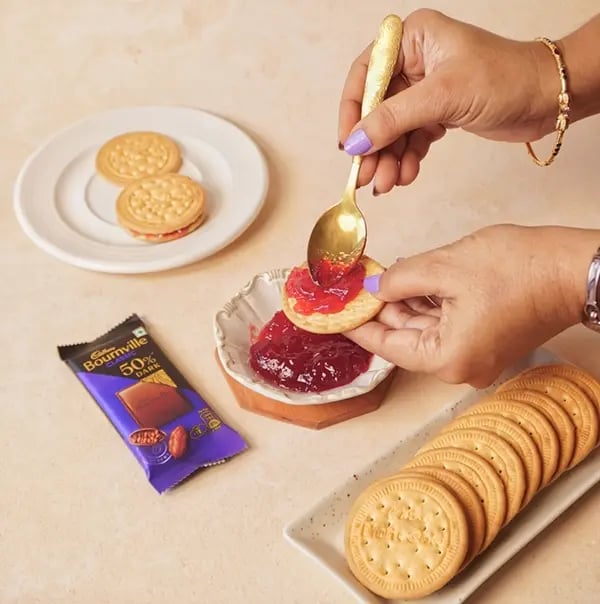Bournville Chocolate Sandwiches with Biscuit and Jam-To prepare the Biscuit Sandwiches