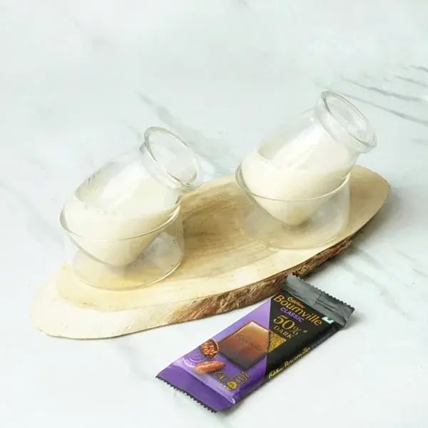 Bournville Chocolate Vanilla Panna Cotta - Keep half the mixture separately