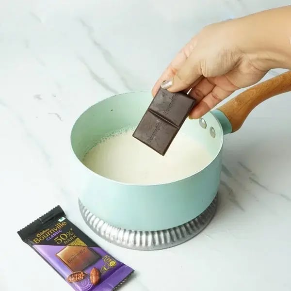 Bournville Chocolate Vanilla Panna Cotta - Add Cadbury Bournville chocolate