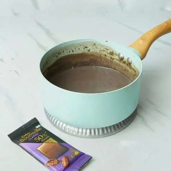 Bournville Chocolate Vanilla Panna Cotta - Chocolate is completely melted