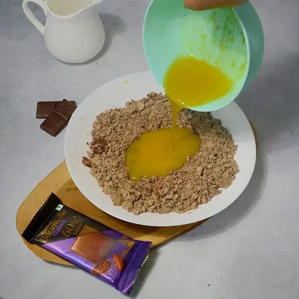 Bournville Chocolate Walnut Biscotti - Mix egg batter