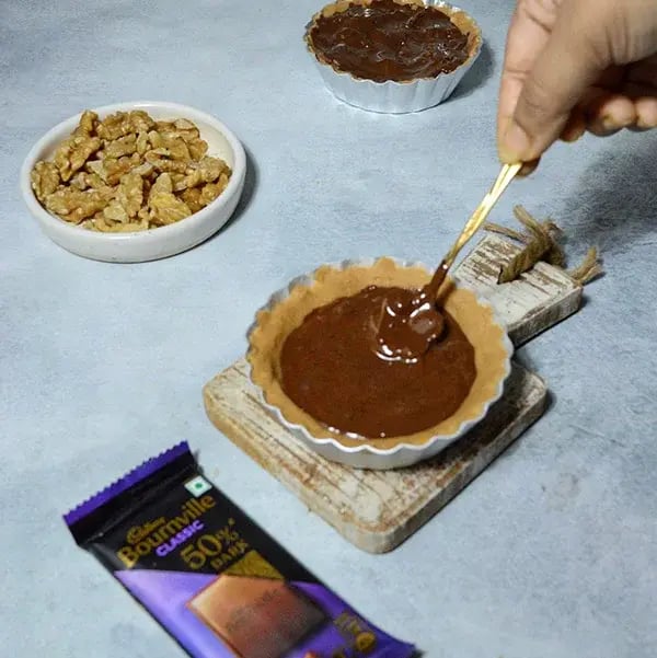Bournville Chocolate Walnut Tart - Refrigerate it