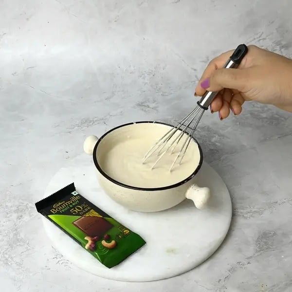 Bournville Chocolate Yogurt Bowl - Mixing Yogurt Bowl