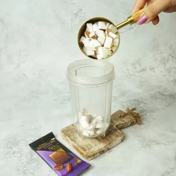 Bournville Coconut Kalakand - Add freshly chopped coconut