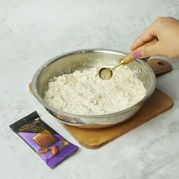 Bournville Coconut Kalakand - Add cardamom powder