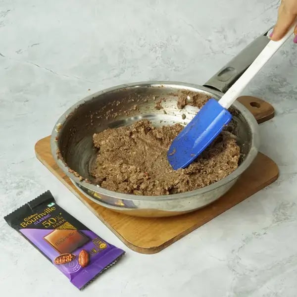 Bournville Coconut Kalakand - Chocolate mixes completely with the coconut