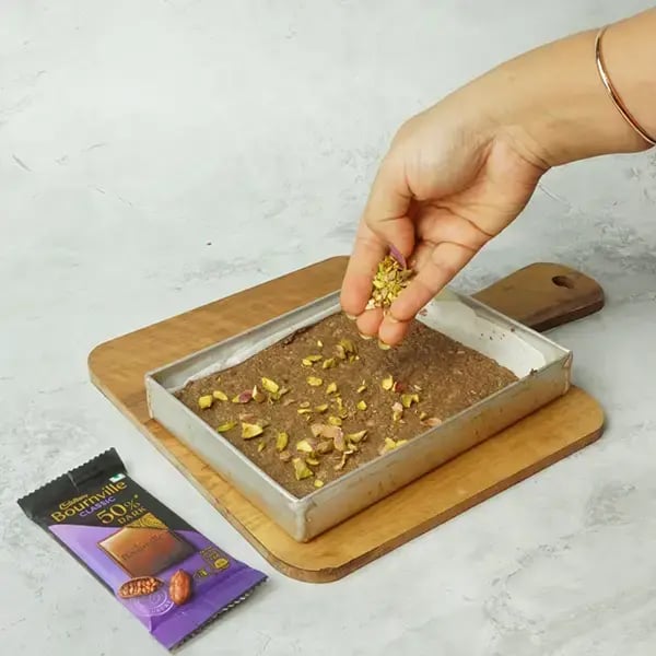Bournville Coconut Kalakand - Add some chopped pistachios
