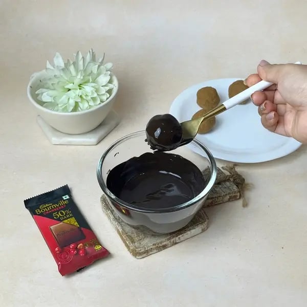 Bournville Covered Biscuit Balls - Coating Biscuit Balls Chocolate