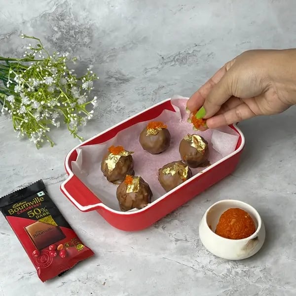 Bournville Covered Motichur Ladoo - Decorated Ladoo