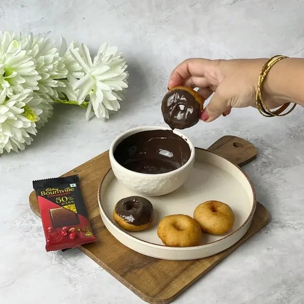 Bournville Dipped Quick Bread Donut - D