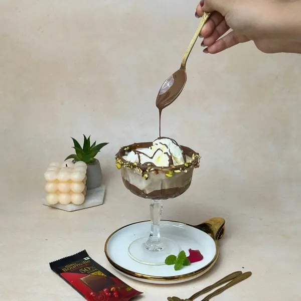 Bournville Filled Chocolate Affogato - Melted Chocolate Garnish