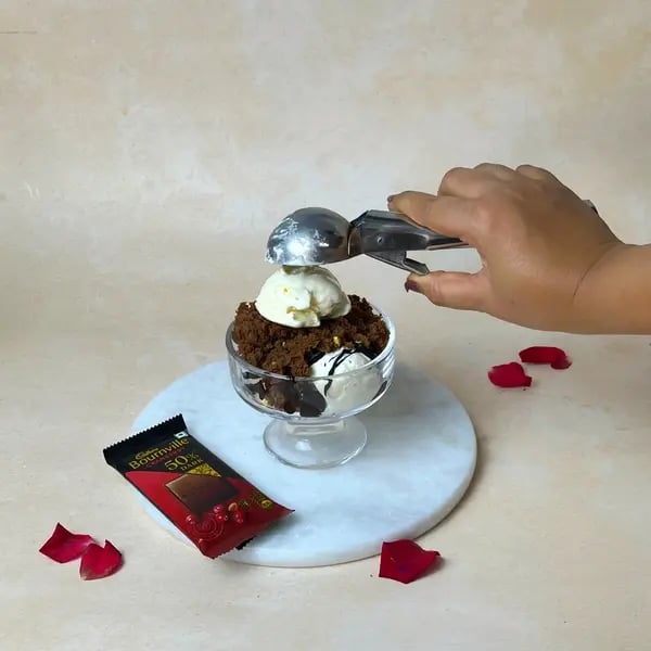 Bournville-Filled Death By Chocolate Dessert - Layered Cake And Ice Cream