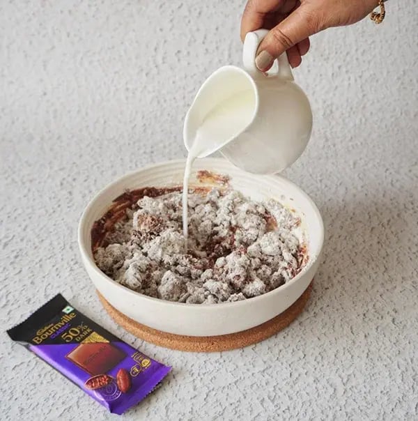 Bournville Flavored Dry Fruit Cookies - Add a little milk