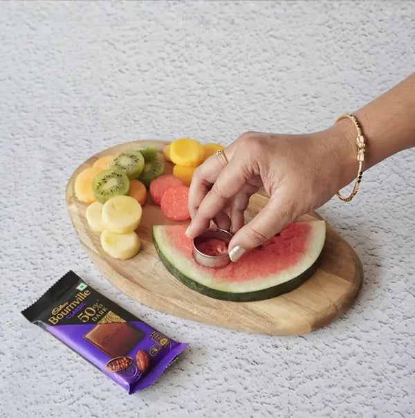 Bournville Fruit Pops - Use a cookie cutter to cut the fruits