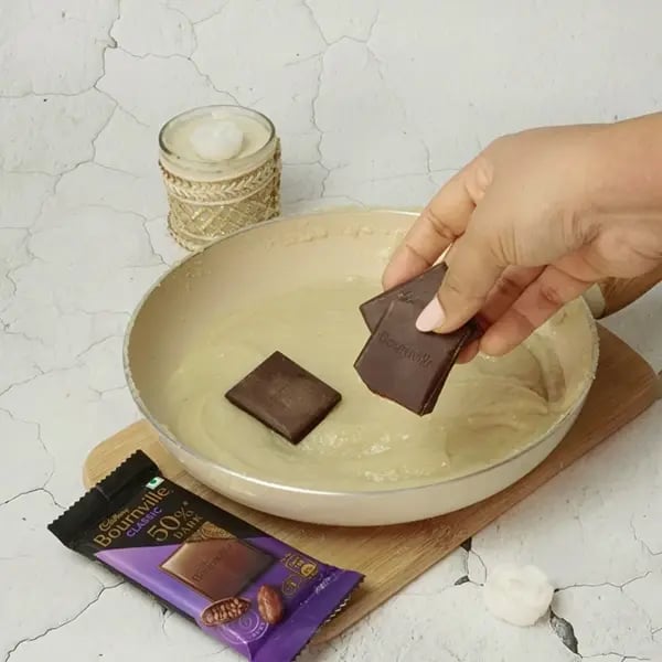 Bournville Kesar Kaju Katli - Add Cadbury Bournville chocolate