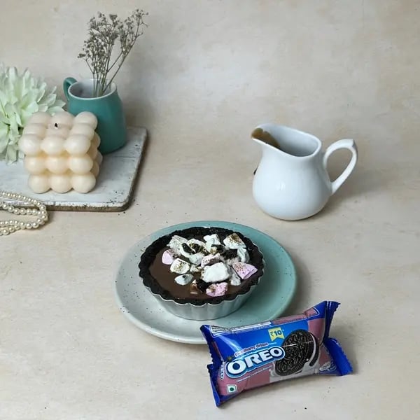 Bournville Marshmallow Oreo Crust Pie - Finished Pie