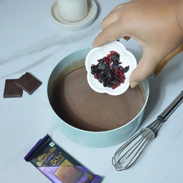 Bournville Matka Kulfi - Add chopped berries