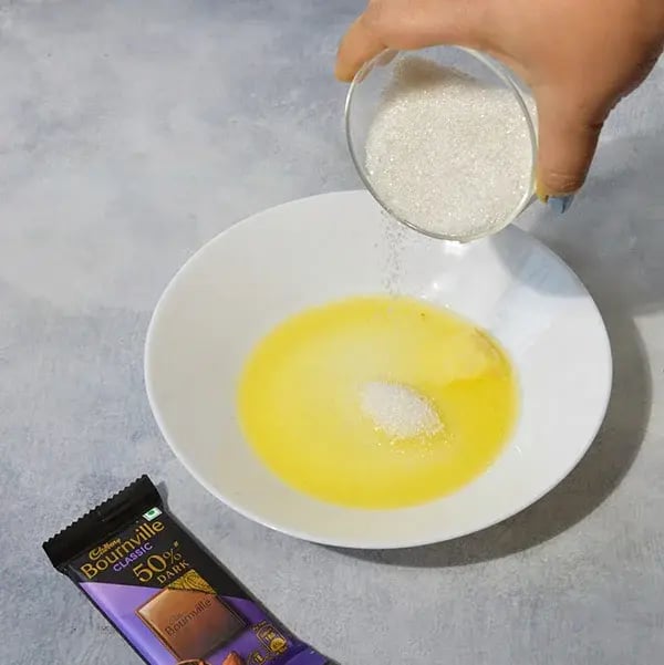Bournville Mint Chocolate Cookie Bar - Mix the softened butter and sugar