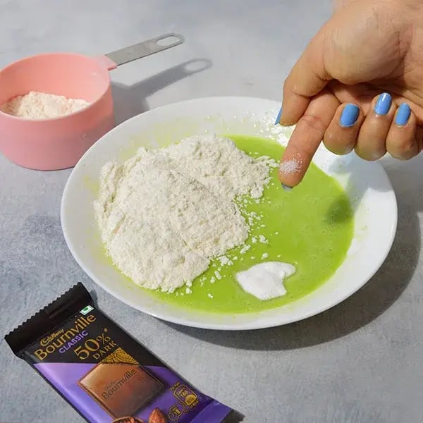 Bournville Mint Chocolate Cookie Bar - Add the all-purpose flour, baking soda, and salt