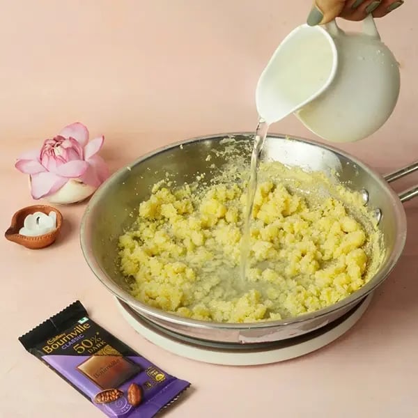 Bournville Moong Dal Halwa-When moong dal is done