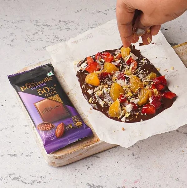 Bournville Orange Bark - Add chopped pistachios