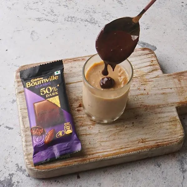 Bournville Peanut Butter Pudding - Pour it onto peanut butter