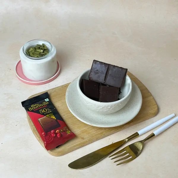 Bournville Puffed Rice Bites - Breaking Chocolate Pieces
