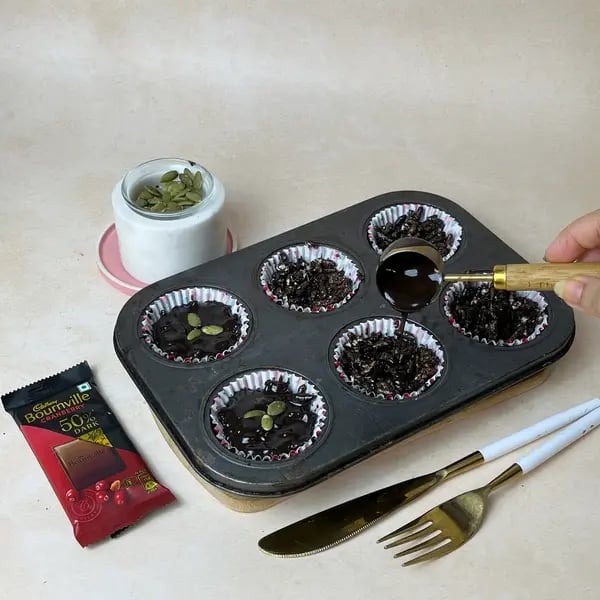 Bournville Puffed Rice Bites - Covering With Chocolate