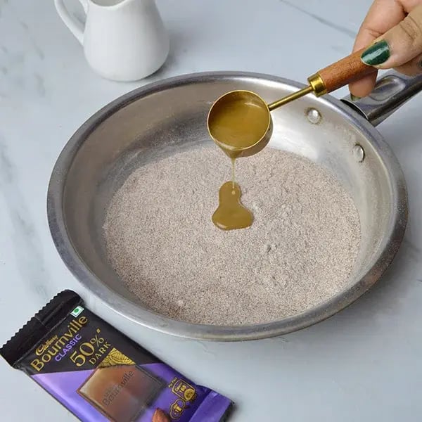 Bournville Ragi Laddoo - Add ragi flour