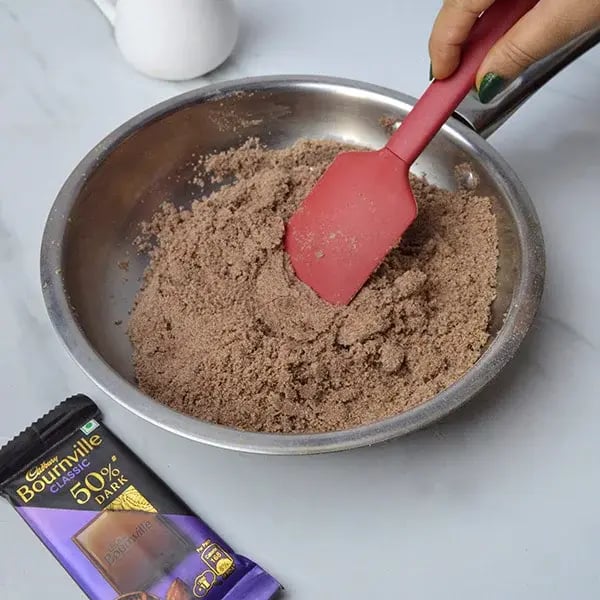 Bournville Ragi Laddoo - Dry roast the flour